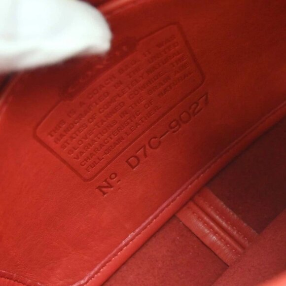 Coach Red Leather Handbag D7C-9027 125927 - Picture 9 of 10
